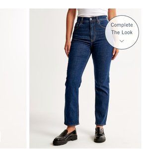 Abercrombie Curve Love Ultra High Rise Ankle Straight Jean 2R
